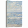 Coastal Wall Art: Serene Beach Scene - Ocean Waves and Sky Painting