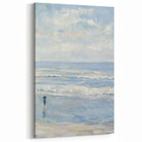 Coastal Wall Art: Serene Beach Scene - Ocean Waves and Sky Painting
