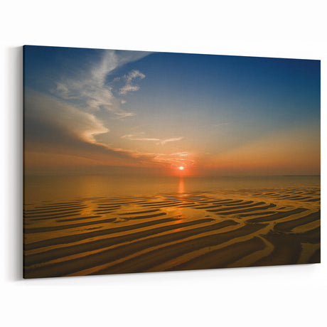 Massachusetts Coastal Art - Cape Cod Sunset Tidal Sand Wall Decor