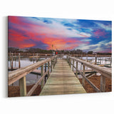 Cape Cod Scenic Wall Decor - Vibrant Dock Sunset Coastal Print
