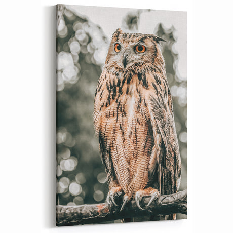 Majestic Owl Wall Art – Rustic Farmhouse Nature-Inspired Decor Print