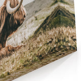 Highland Cow Wall Art – Rustic Farmhouse Nature-Inspired Decor Print