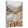 Mountain Sheep Herd Wall Art – Rustic Farmhouse Country Decor Print