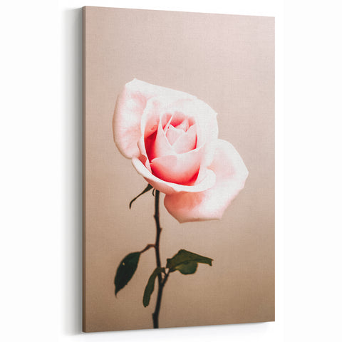 Pink Rose Wall Art – Rustic Farmhouse Elegant Nature-Inspired Decor Print