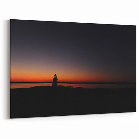 Nantucket Canvas Prints – Scenic Sunset Lighthouse Coastal Wall Art