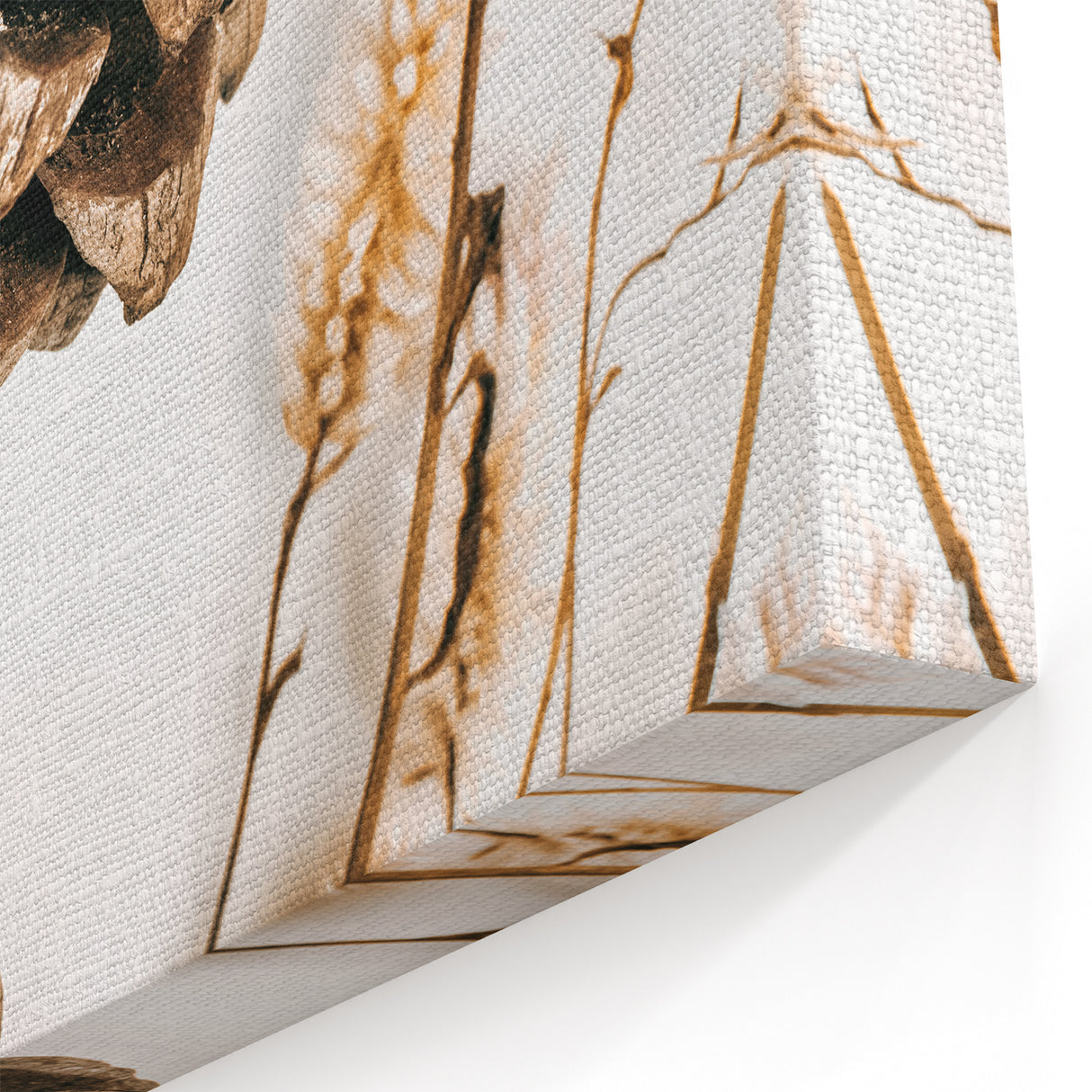 Rustic Farmhouse Wall Art - Pine Cone and Natural Branches Print
