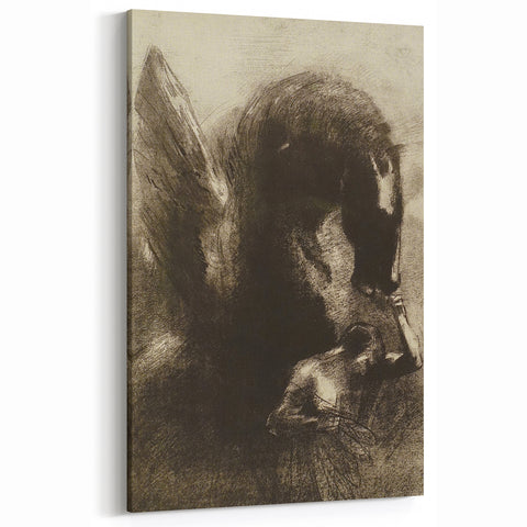 Medieval Gothic Artwork - Dark Horse and Figure - Gothic Wall Art Print