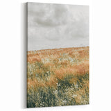 Farmhouse Wall Art - Tranquil Open Field with Soft Clouds Print