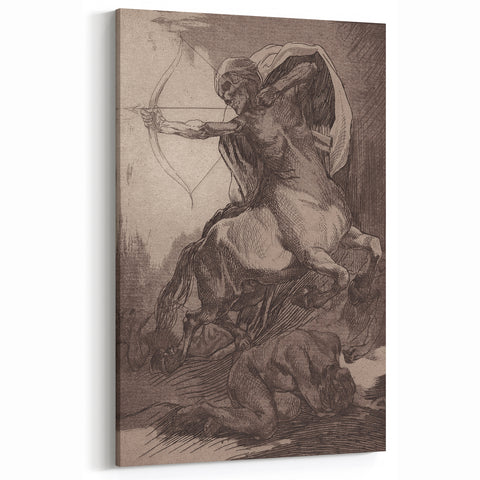 Centaur Archer Gothic Print - Dark Mythological Wall Art Decor