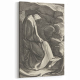 Medieval Cloaked Figure Print - Mysterious Gothic Wall Art Decor