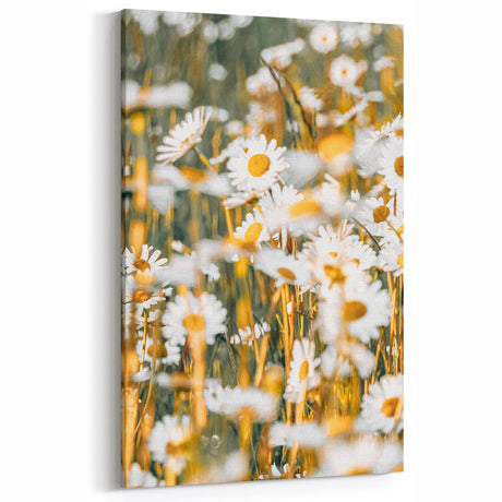 Farmhouse Wall Art - Bright Sunlit Daisies in Rustic Meadow Print