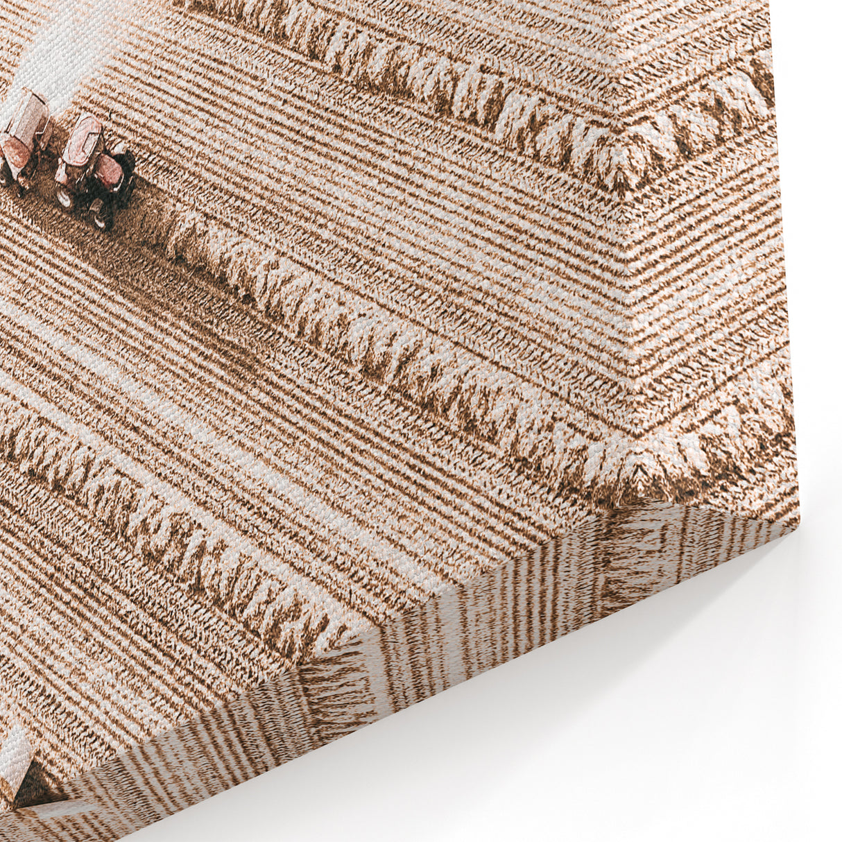 Farmhouse Wall Art - Aerial View of Harvested Field for Rustic Decor