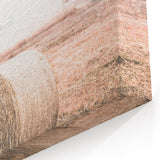 Farmhouse Wall Art - Rustic Hay Bale in Field for Country Style Decor