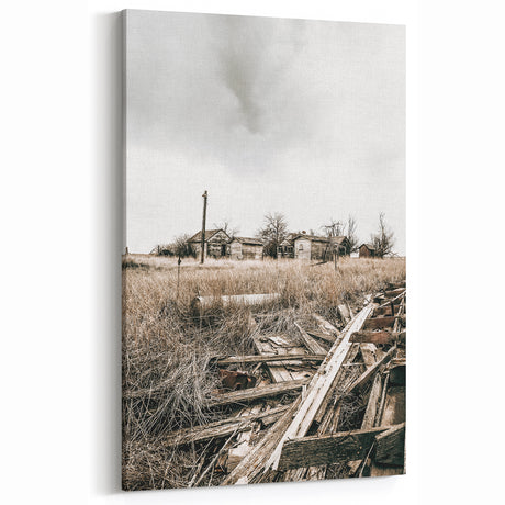 Abandoned Farmhouse Scene - Rustic Wall Art for Vintage Country Decor