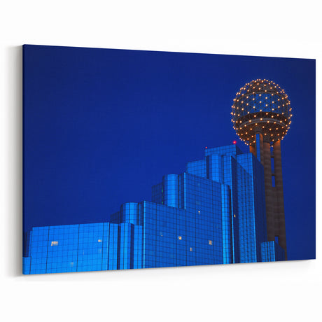 Dallas Skyline Wall Art - Blue Night Texas Cityscape Iconic Architecture