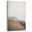 Farmhouse Wall Art: Rustic Fence on Misty Hillside Landscape Décor