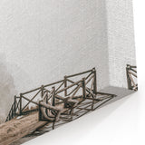 Farmhouse Wall Art: Rustic Fence on Misty Hillside Landscape Décor