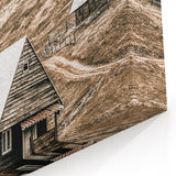 Farmhouse Wall Art: Rustic Cabin in Mountain Landscape Décor