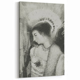 Victorian Lady with Halo Print - Elegant Gothic Portrait Wall Art