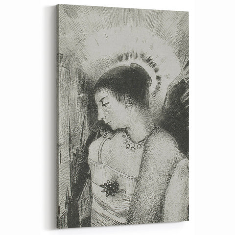 Victorian Lady with Halo Print - Elegant Gothic Portrait Wall Art