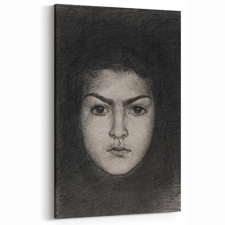 Intense Portrait Sketch - Mysterious Gothic Character Wall Art Print