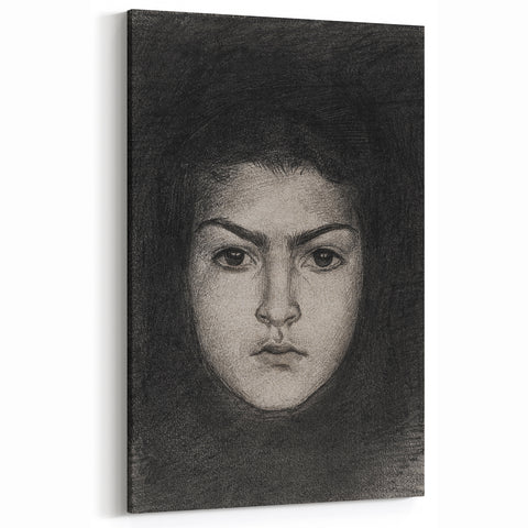 Intense Portrait Sketch - Mysterious Gothic Character Wall Art Print