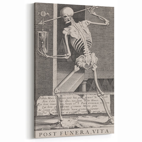 Skeleton with Hourglass - Gothic Memento Mori Art Print