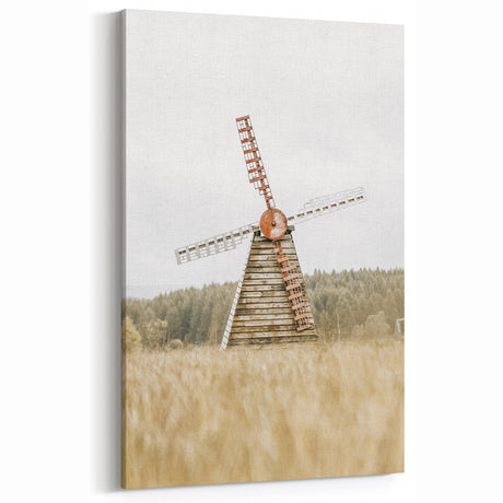 Farmhouse Wall Art: Rustic Windmill Scene for Vintage Farmhouse Decor