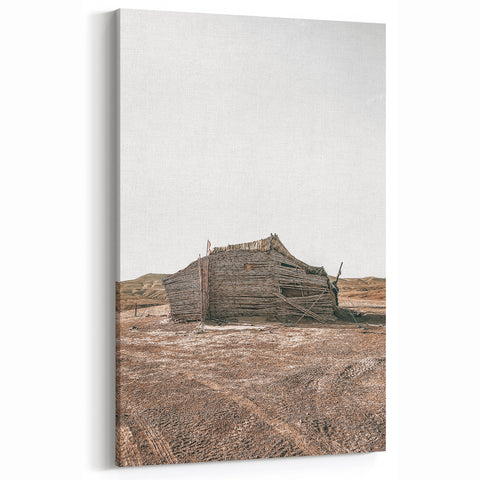 Farmhouse Wall Art: Rustic Cabin Scene for Antique Farmhouse Decor