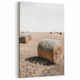 Farmhouse Wall Art: Rolling Hay Bale Scene for Rustic Farmhouse Decor