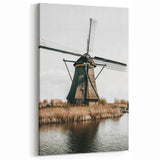 Farmhouse Wall Art: Rustic Windmill by the Water for Country Style Decor