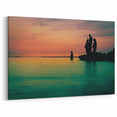 Dallas Skyline Wall Art - Sunset Silhouette by Texas Urban Landscape Canvas