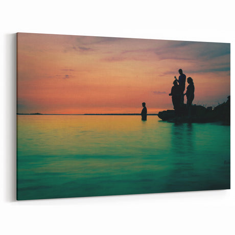 Dallas Skyline Wall Art - Sunset Silhouette by Texas Urban Landscape Canvas