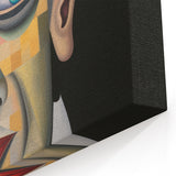 Abstract Electric Art Canvas - Vibrant Geometric Portrait in Modern Style
