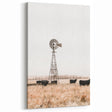 Farmhouse Wall Art: Windmill and Cattle Scene for Rustic Country Decor