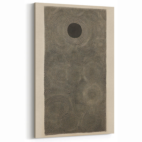 Electric Art Canvas - Intricate Monochrome Circular Dot Pattern Design