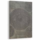 Abstract Electric Wall Art - Concentric Circular Dotted Pattern in Beige