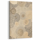 Electric Art Canvas - Abstract Black Spiral Dots on Beige Background