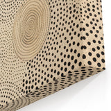 Electric Art Canvas - Abstract Black Spiral Dots on Beige Background