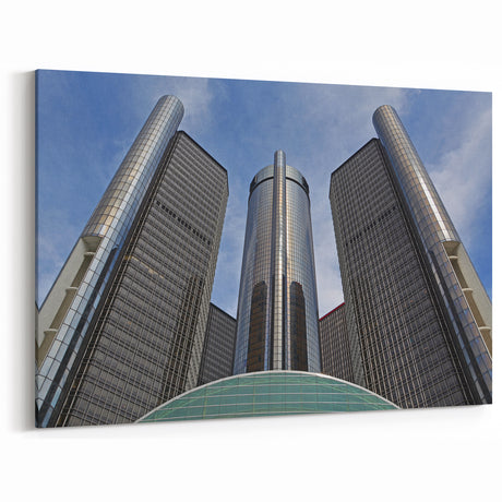 Modern Detroit Architecture Print – Iconic Renaissance Center Wall Art