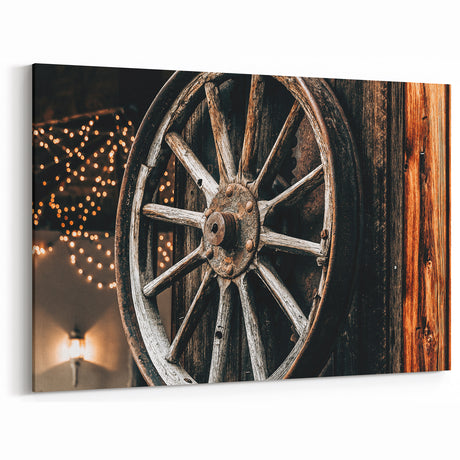 Rustic Farmhouse Decor - Vintage Wagon Wheel Wall Art for Country Homes