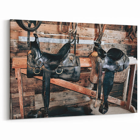 Farmhouse Style Wall Decor - Vintage Saddle Art for Rustic Country Homes