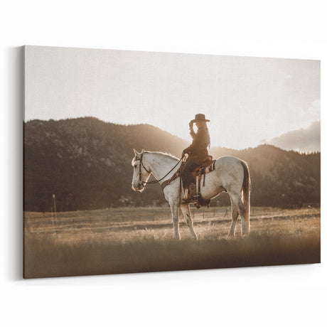 Country Style Art - Cowboy and Horse Farmhouse Wall Decor for Rustic Homes