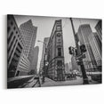 Black and White Detroit Street Scene – Captivating Urban Cityscape Art
