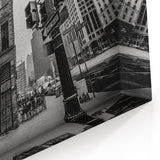 Black and White Detroit Street Scene – Captivating Urban Cityscape Art