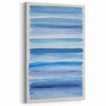 Coastal Wall Art: Blue Watercolor Stripes - Nautical Abstract Print