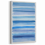 Coastal Wall Art: Blue Watercolor Stripes - Nautical Abstract Print