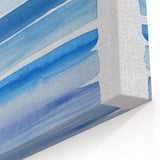 Coastal Wall Art: Blue Watercolor Stripes - Nautical Abstract Print