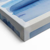 Coastal Wall Art: Blue Watercolor Stripes - Nautical Abstract Print