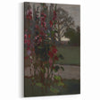Dark Moody Floral Art: Red Flower Landscape Print for Home Decor